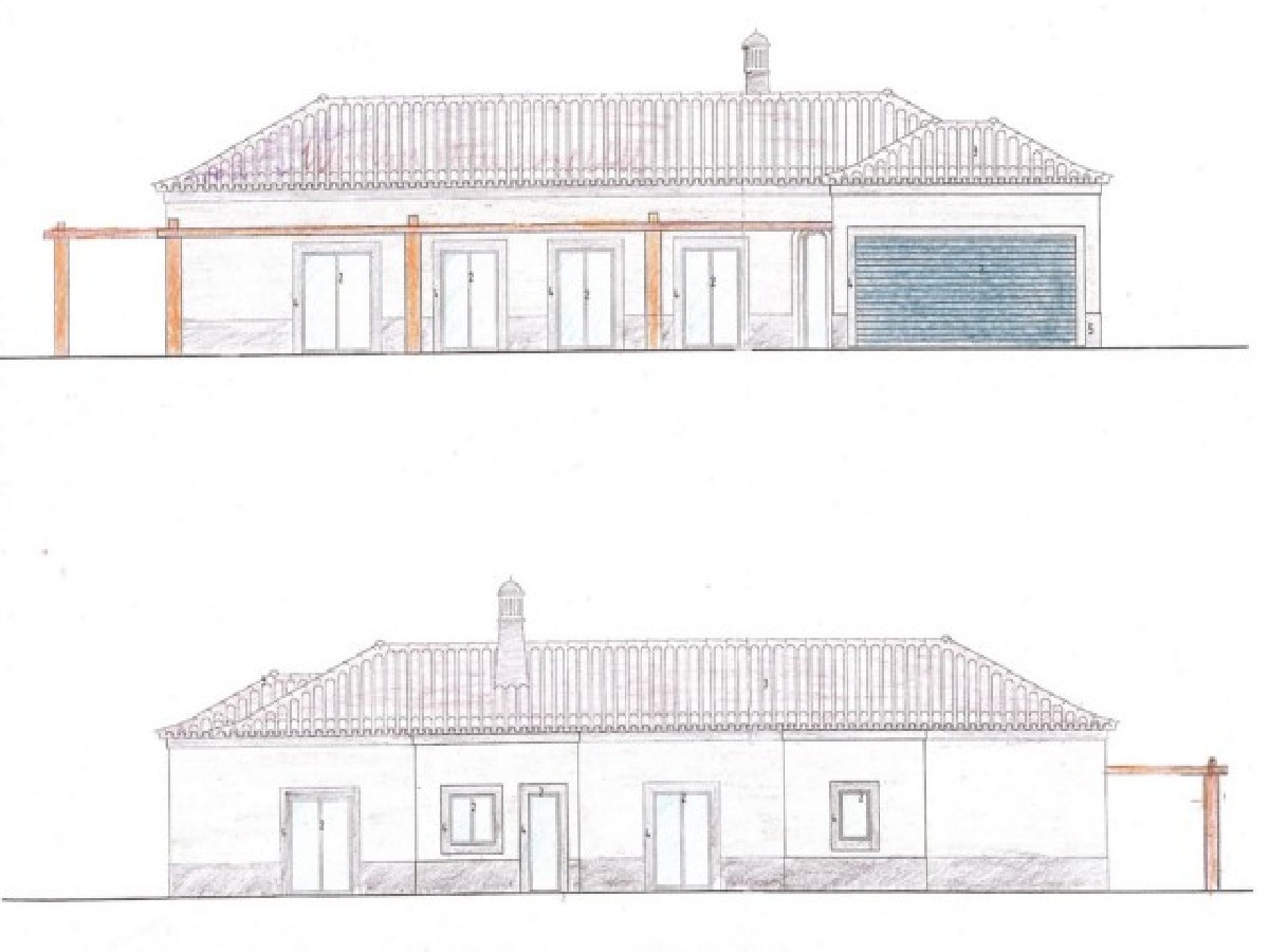 Level plot with approved project for 3-bedroom villa with garage 